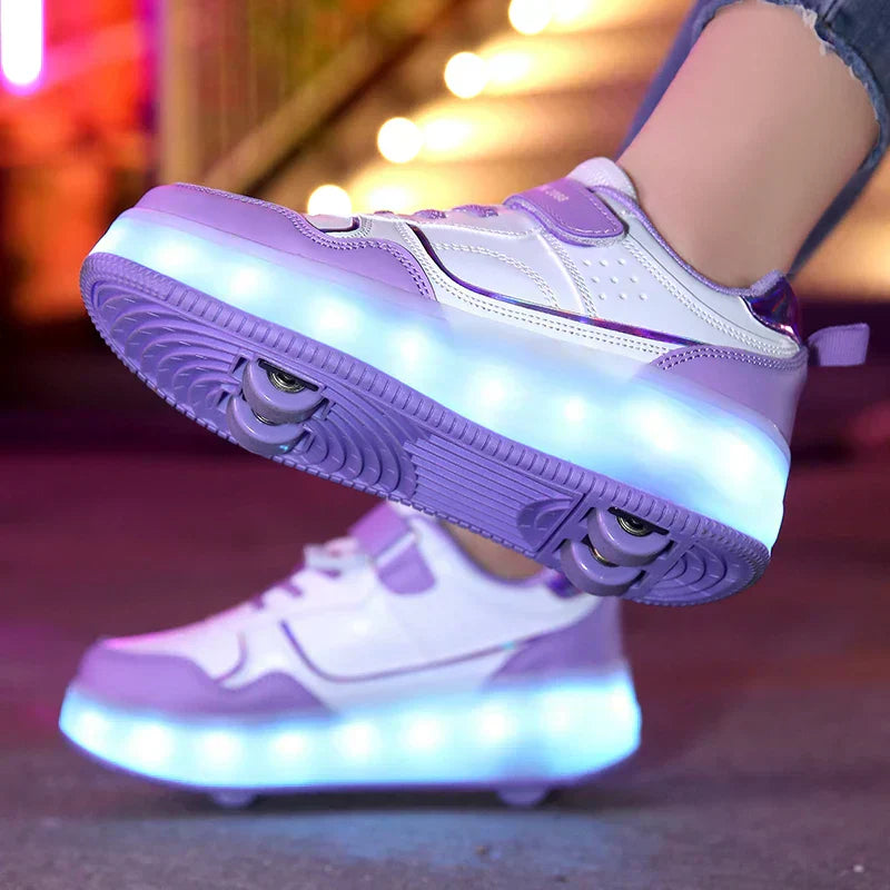 Chaussures à roulettes LED orthopédiques Zoe pour enfants avec roues pliables pour un jeu actif et soutenu