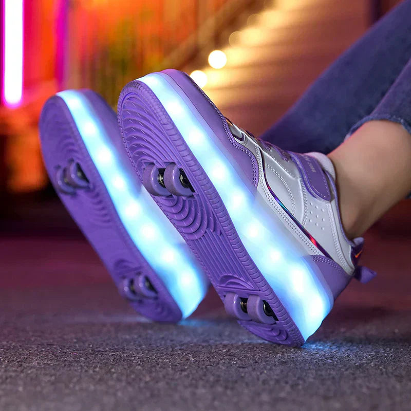 Chaussures à roulettes LED orthopédiques Zoe pour enfants avec roues pliables pour un jeu actif et soutenu