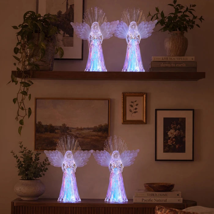 Fiber Optic Angel Figurine Light – Praying Angel with Color-Changing Wings