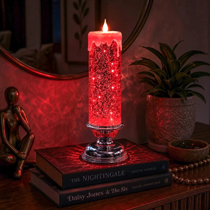 LED Glitter Candle – Flameless Candle with Swirling Glitter and a Warm Glow