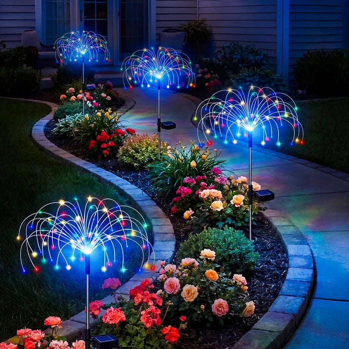 Solar Starburst Garden Stake – Wire-Free Multicolor Light from Dusk to Dawn