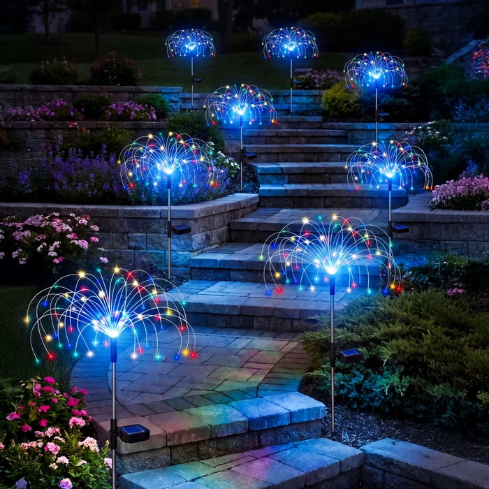 Solar Starburst Garden Stake – Wire-Free Multicolor Light from Dusk to Dawn