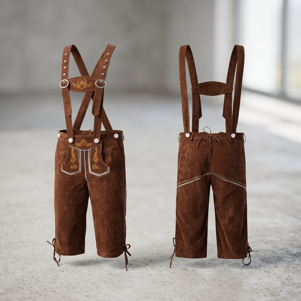 Viktor – German Men's Oktoberfest Lederhosen – For Parties & Festivals