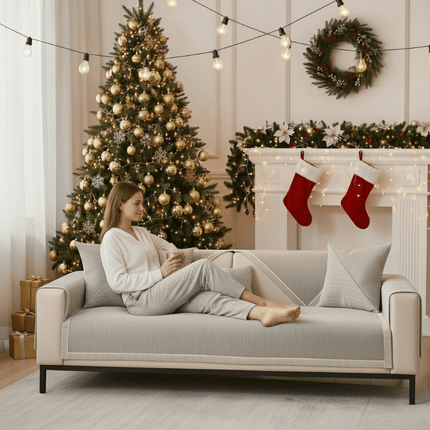 Sofa Cover – Breathable Cotton-Linen Blend, Non-Slip Backing & Modular Fit