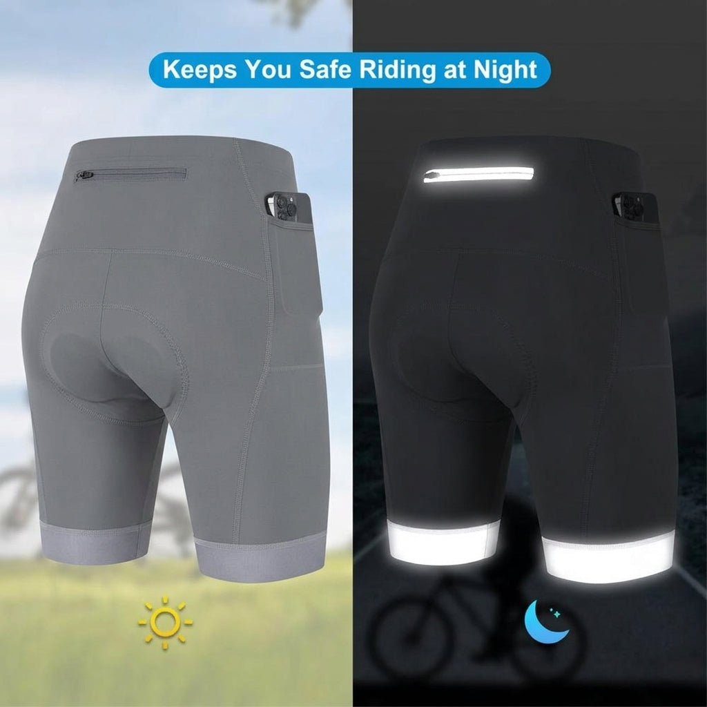 Men's Cycling Shorts – Gel Padding with Grip Legs and Reflective Trim