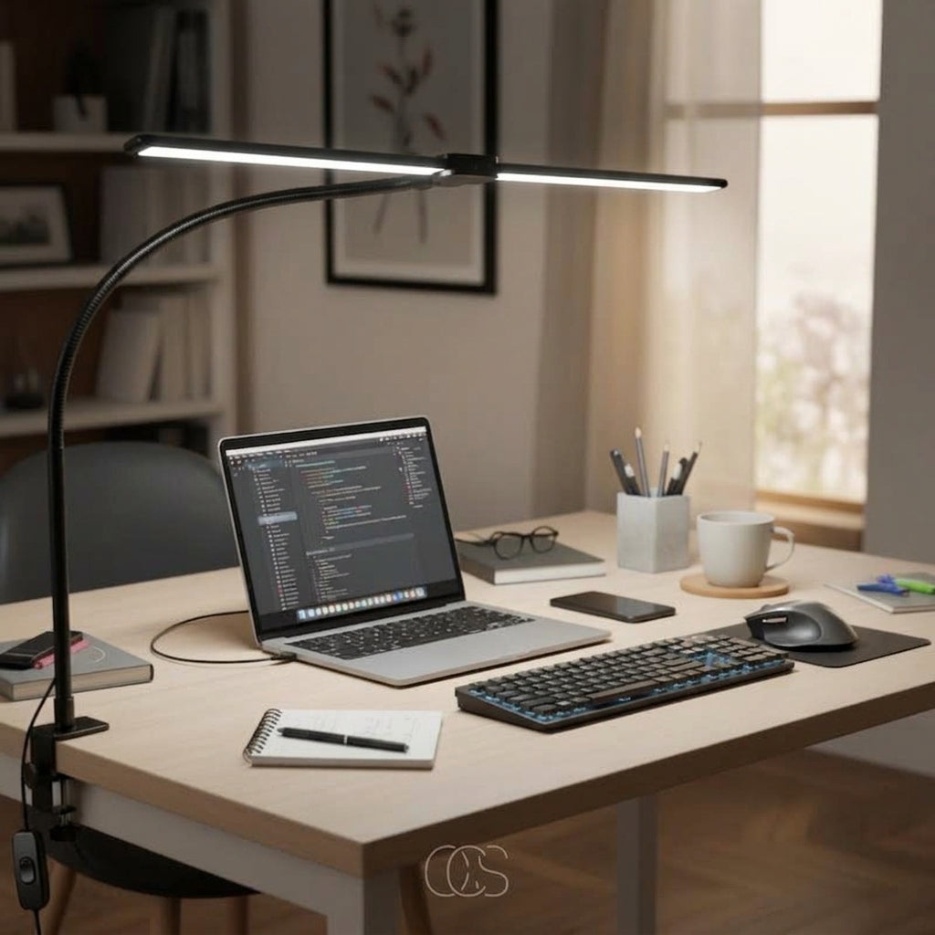 Dimmable Desk Lamp – 24 W LED, 1200 Lumens with a Clamp Mount