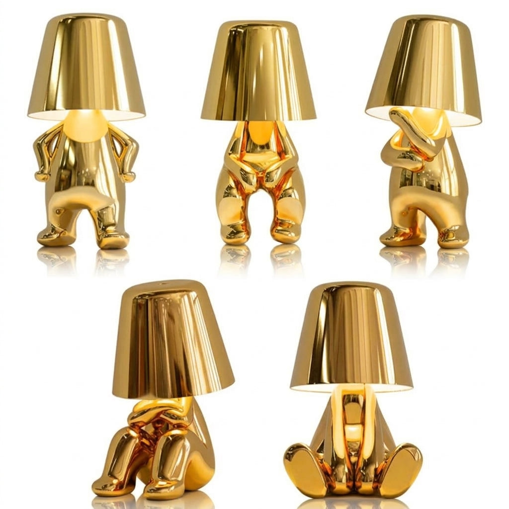 Table Lamp – Modern Thinker-Inspired Resin Design with Warm LED Illumination