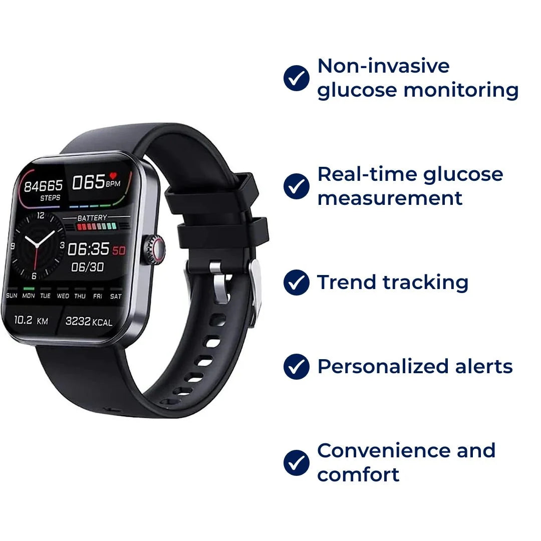 Glucowatch | Non-Invasive Blood Glucose Smartwatch – Real-Time Monitoring, Trend Tracking & Personalised Alerts Kalsten 3