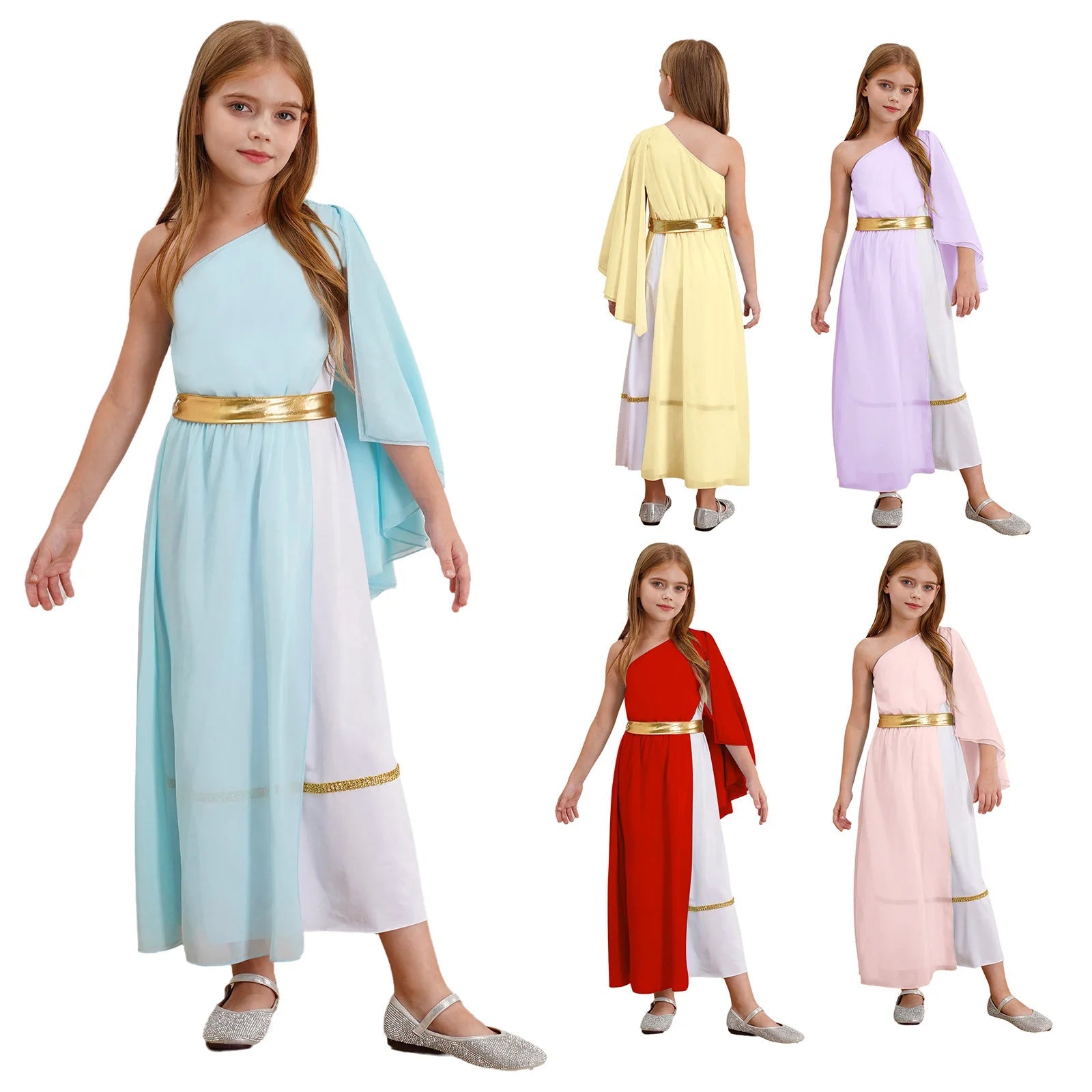 Griechisches Toga-Kleid für Mädchen – Nymphenkleid, Karnevalskostüm 5