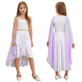 Grieks-Romeins Athena Godin Kostuum voor Meisjes met Gouden Accenten en Toga 8