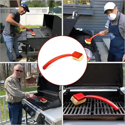 Grill Cleaning Brush Steam Scrub Tool Long Handle Design 3