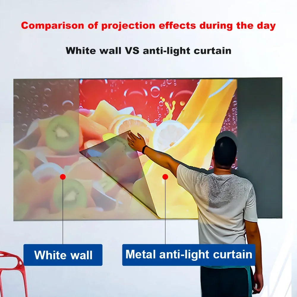 Portable Projector Screen High Brightness 16:9 Metal Anti Light Curtain 84 100 120 133 150 Inches Home Outdoor Office 4K VestraGear