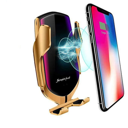 Wireless Car Phone Holder – Automatic Clamping with Qi Charging & 360° Adjustable Mount