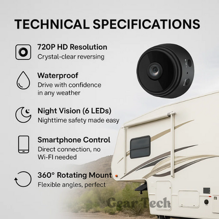HD Wireless Backup Camera for RVs, Trailers and Trucks with Night Vision 3