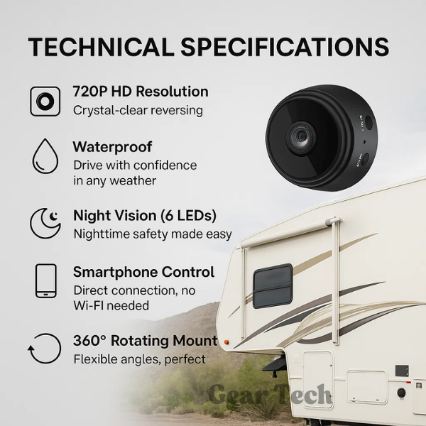 HD Wireless Backup Camera for RVs, Trailers and Trucks with Night Vision 3
