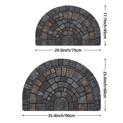 Half-Circle Mosaic Door Mat | Indoor & Outdoor Use 4