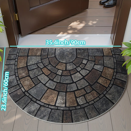 Half-Circle Mosaic Door Mat | Indoor & Outdoor Use 5