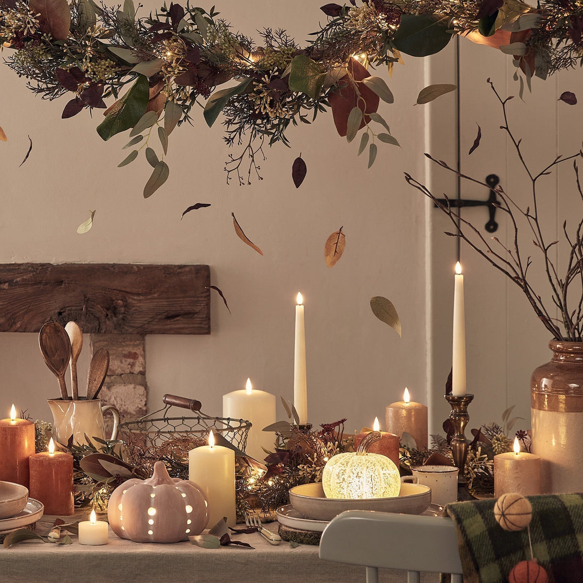 Halloween Decoraties Glas LED Pompoenlicht 4