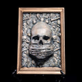 Halloween Schedel Fotolijst Hanger | Zie Geen Kwaad, Hoor Geen Kwaad, Spreek Geen Kwaad Halloween Decoratie 0