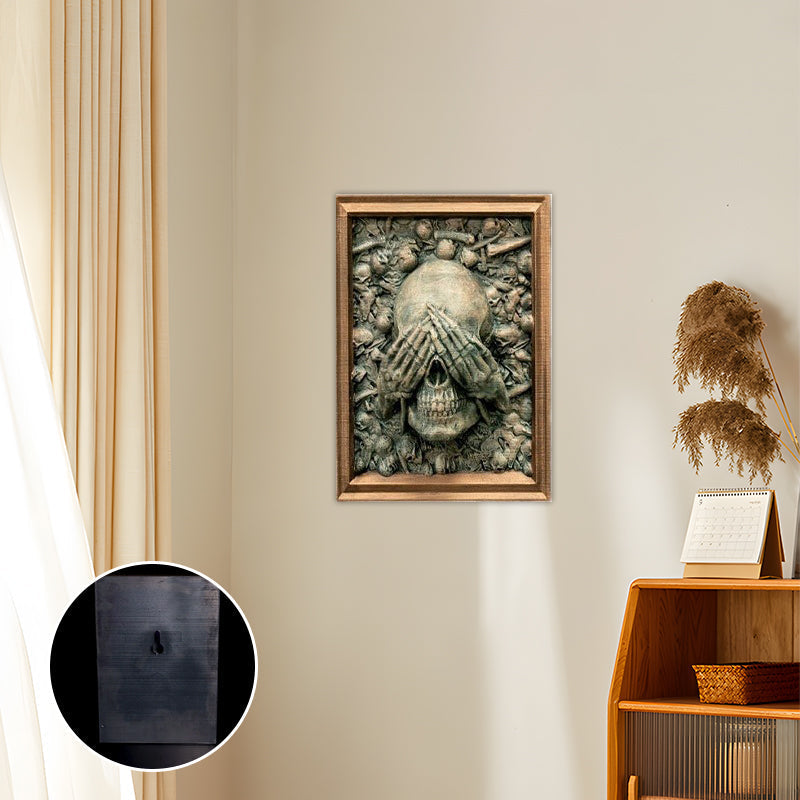Halloween Schedel Fotolijst Hanger | Zie Geen Kwaad, Hoor Geen Kwaad, Spreek Geen Kwaad Halloween Decoratie 1