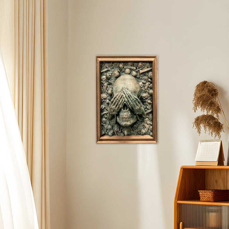Halloween Schedel Fotolijst Hanger | Zie Geen Kwaad, Hoor Geen Kwaad, Spreek Geen Kwaad Halloween Decoratie 2