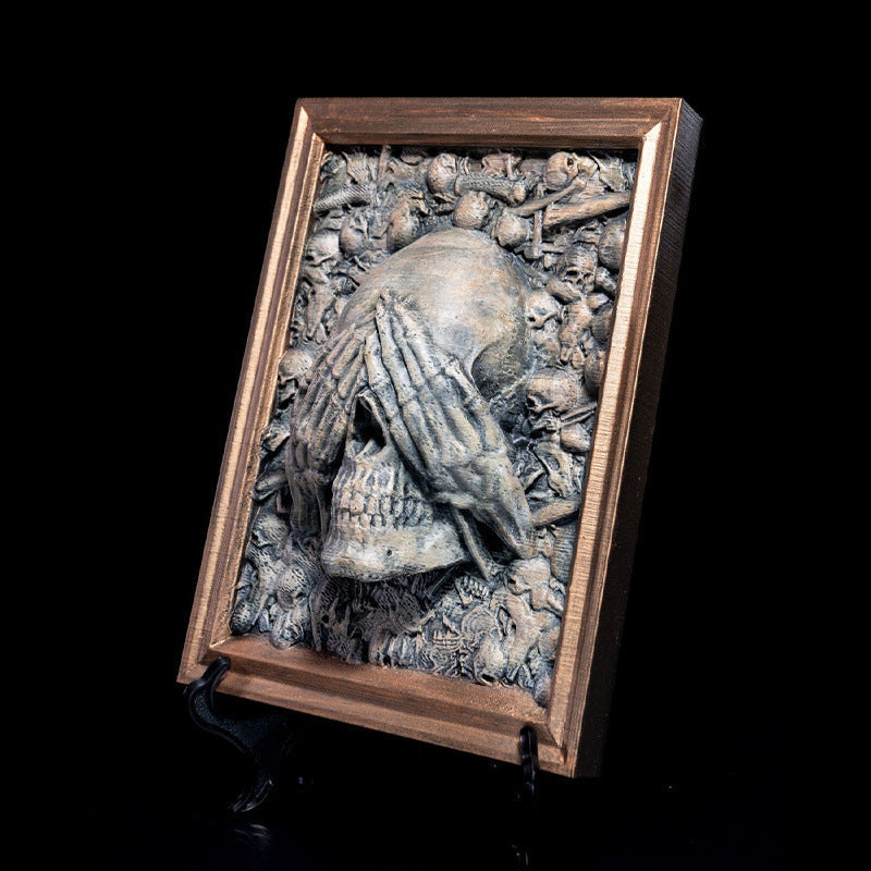Halloween Schedel Fotolijst Hanger | Zie Geen Kwaad, Hoor Geen Kwaad, Spreek Geen Kwaad Halloween Decoratie 4