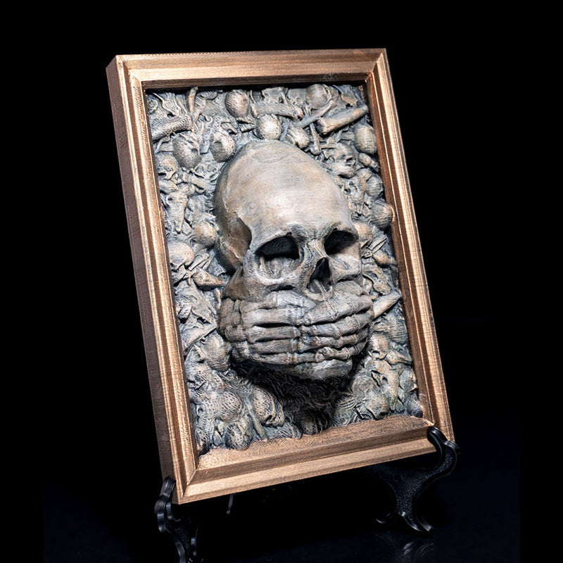 Halloween Schedel Fotolijst Hanger | Zie Geen Kwaad, Hoor Geen Kwaad, Spreek Geen Kwaad Halloween Decoratie 6