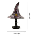 Halloween Witch Hat Table Lamp with Stained Glass Panels for Bedroom Bedside Decoration 0