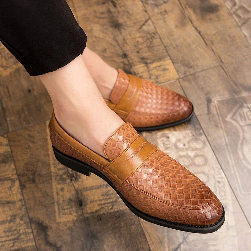Handcrafted Black Loafers for Women - Woven Leather, Cushioned Footbed, Almond Toe 5