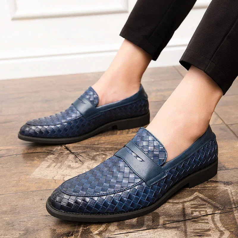 Handcrafted Black Loafers for Women - Woven Leather, Cushioned Footbed, Almond Toe 7