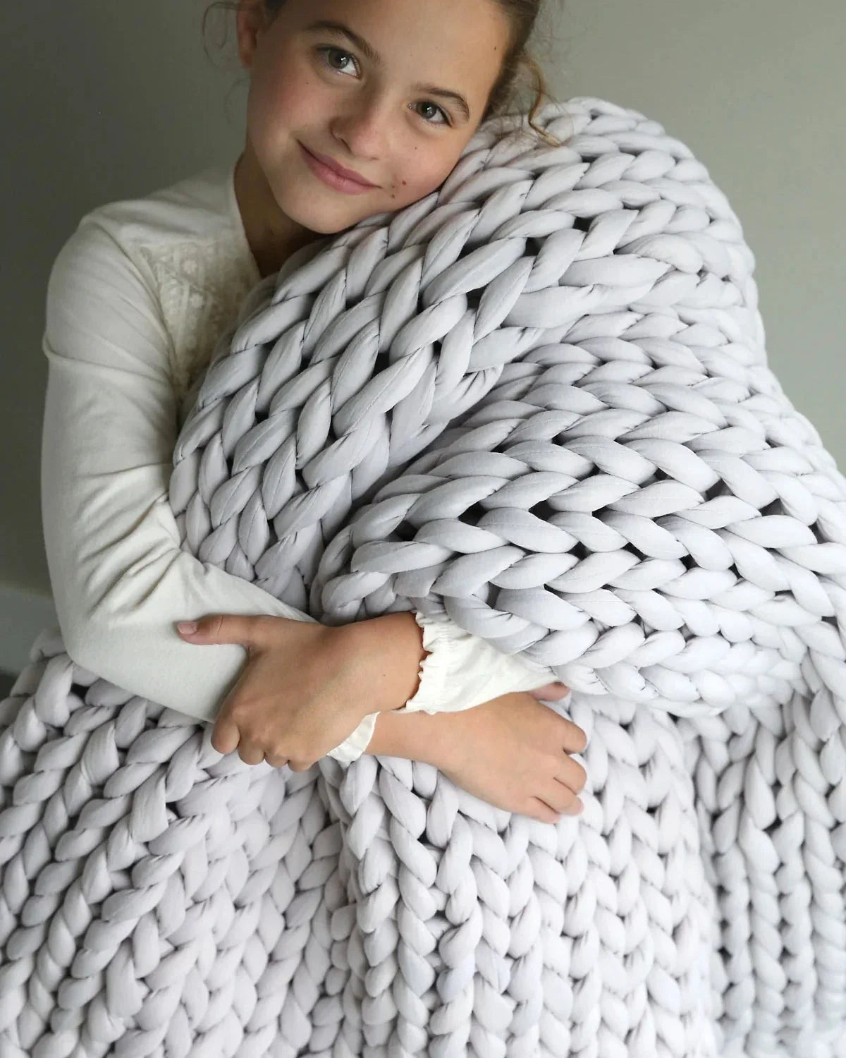 Chunky knit throw blanket