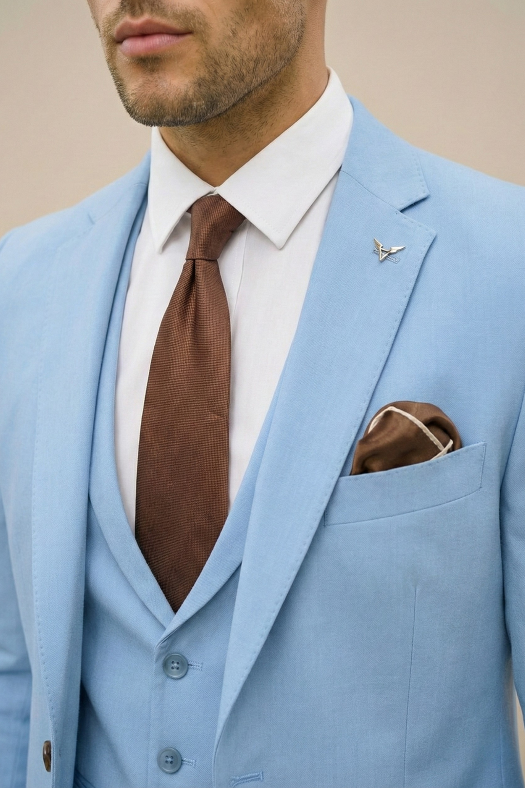 Heren Driedelig Slim Fit Pak voor Bruiloften met Blazer en Gilet 3