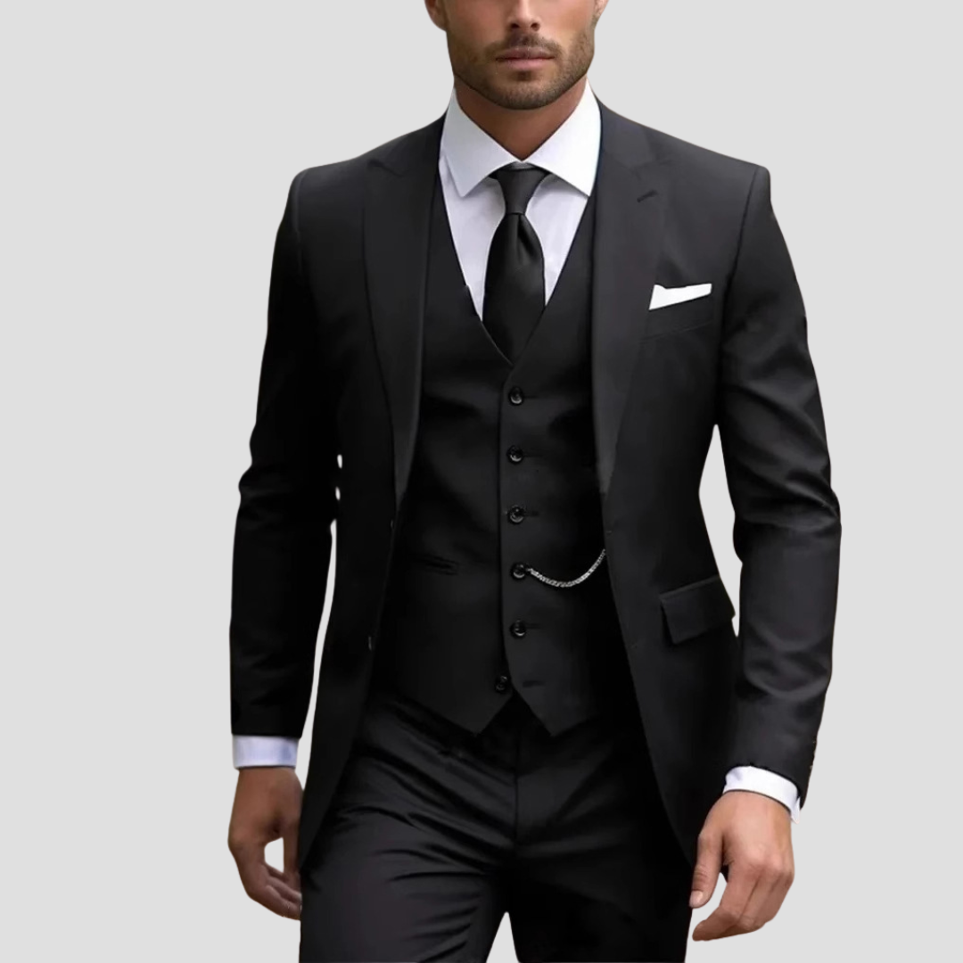 Herenpak Driekleurig Slim Fit Met Blazer, Gilet En Broek Voor Bruiloften 0