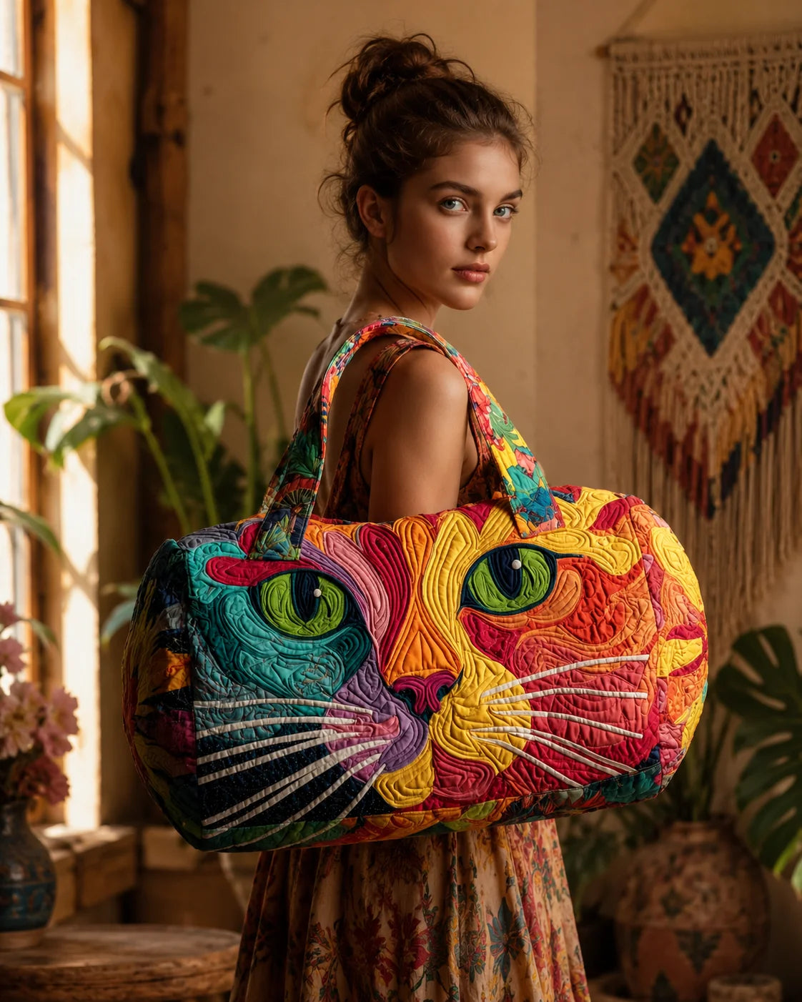 Hippie Van Quilted Duffle Bag 11