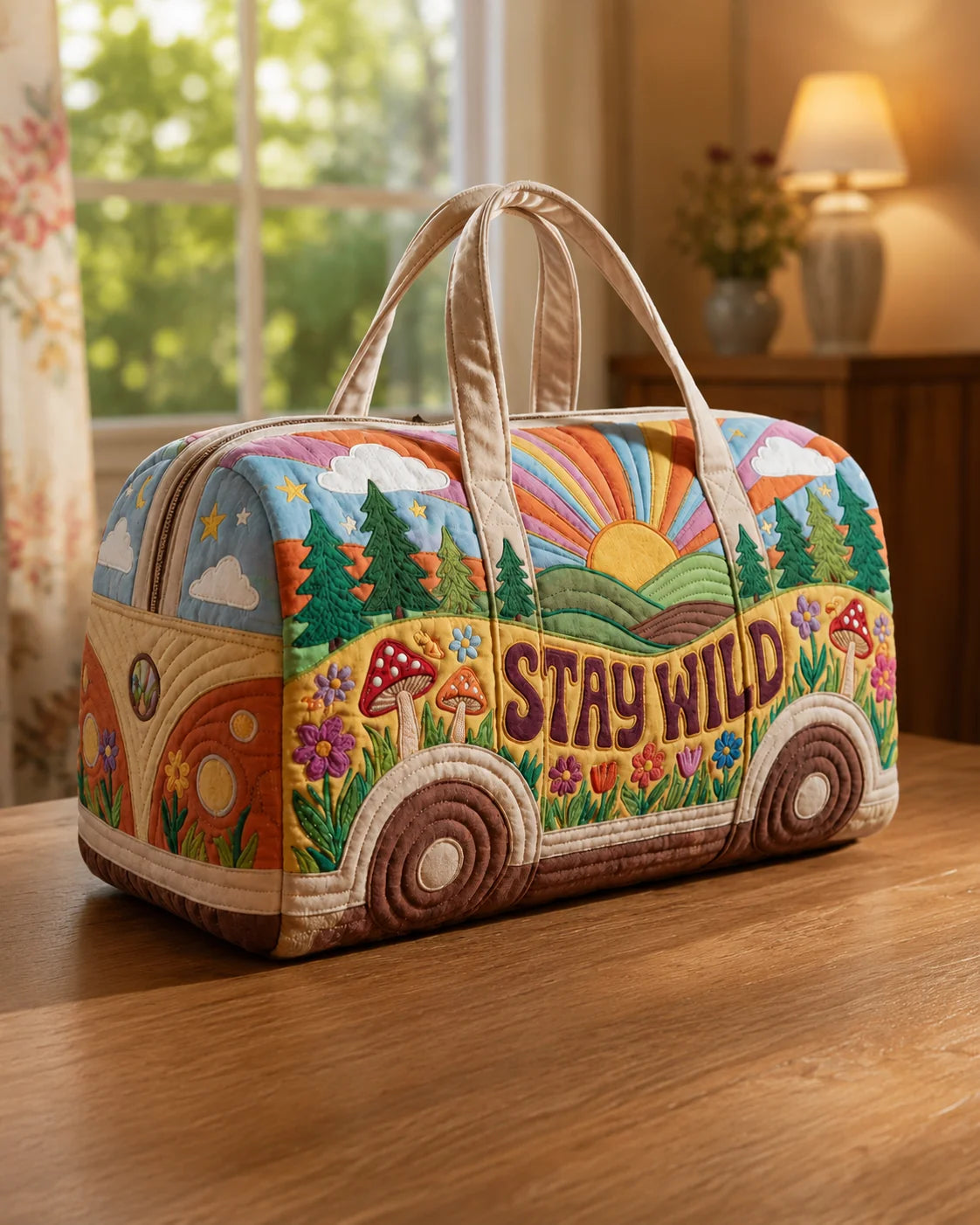Hippie Van Quilted Duffle Bag 23