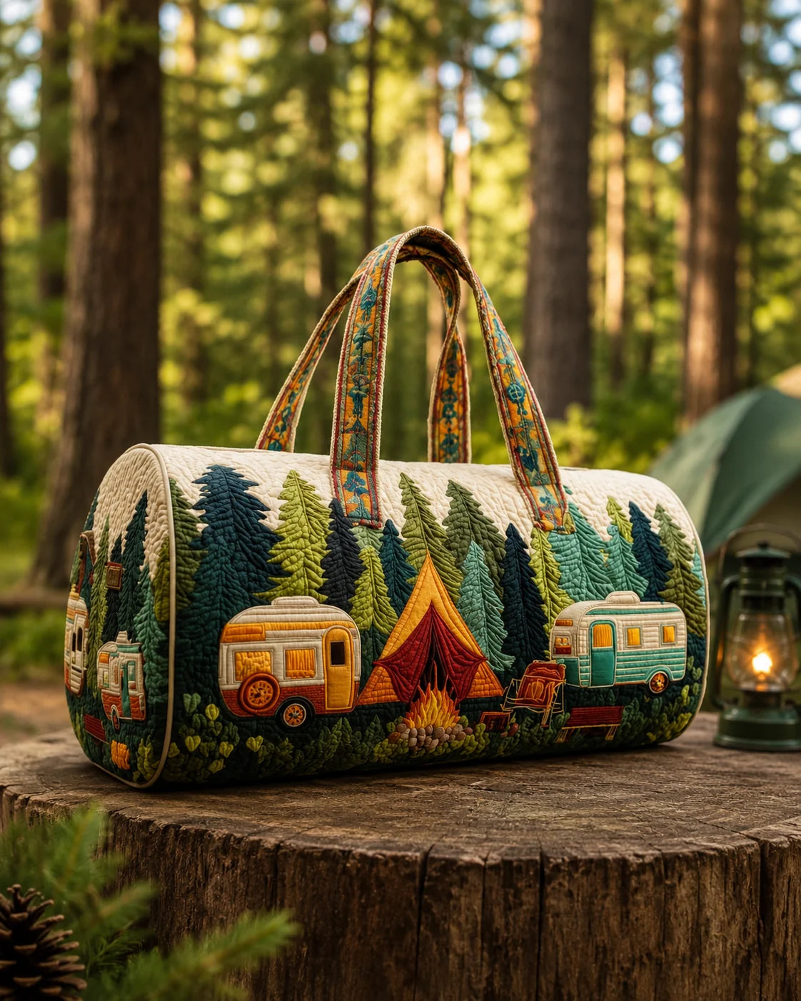 Hippie Van Quilted Duffle Bag 24