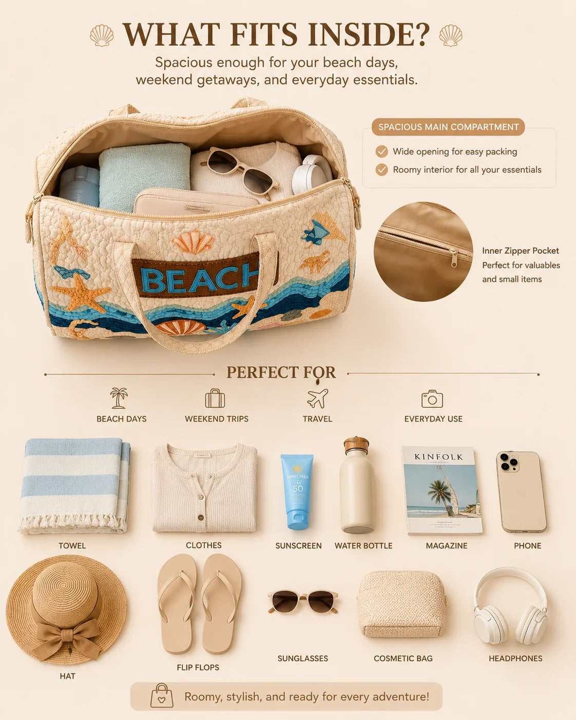 Hippie Van Quilted Duffle Bag 3