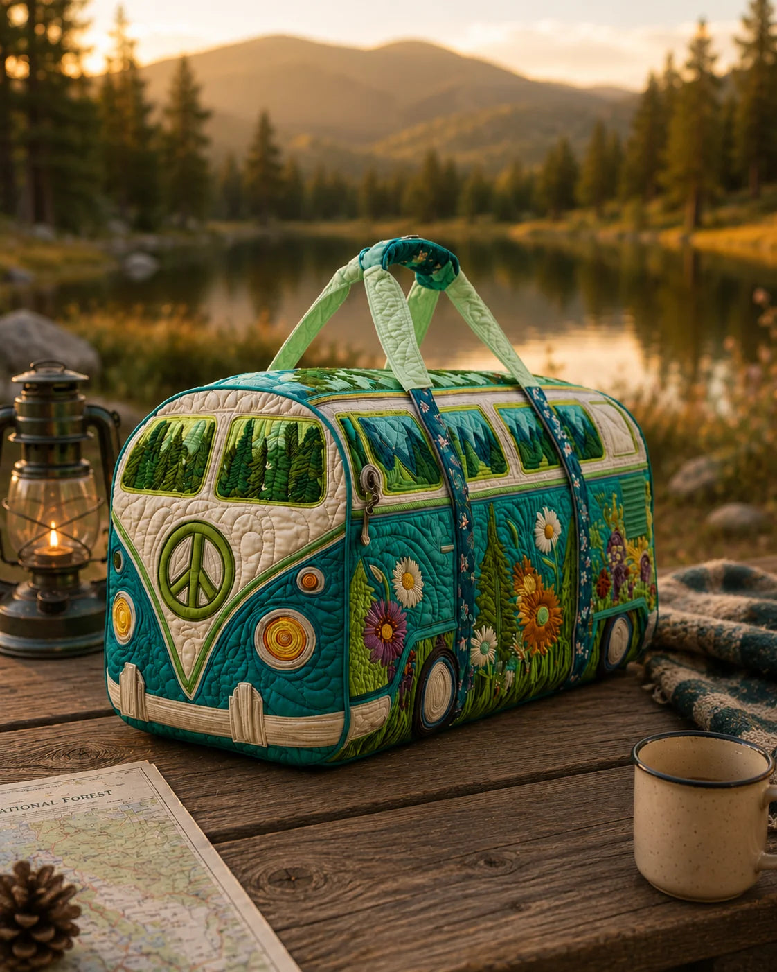 Hippie Van Quilted Duffle Bag 31