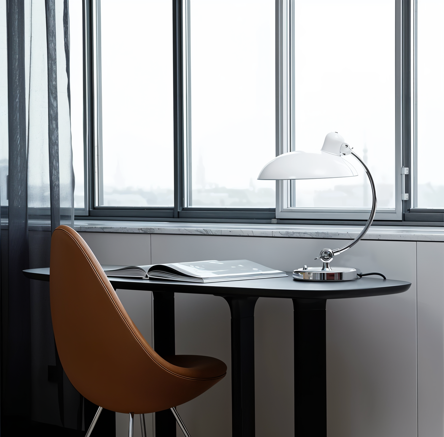 Lampe de table – lampe de bureau en métal réglable avec abat-jour classique en forme de dôme