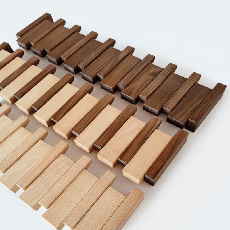 Houten Piano Wandkapstok – Massief Hout met Intrekbare Haken 3