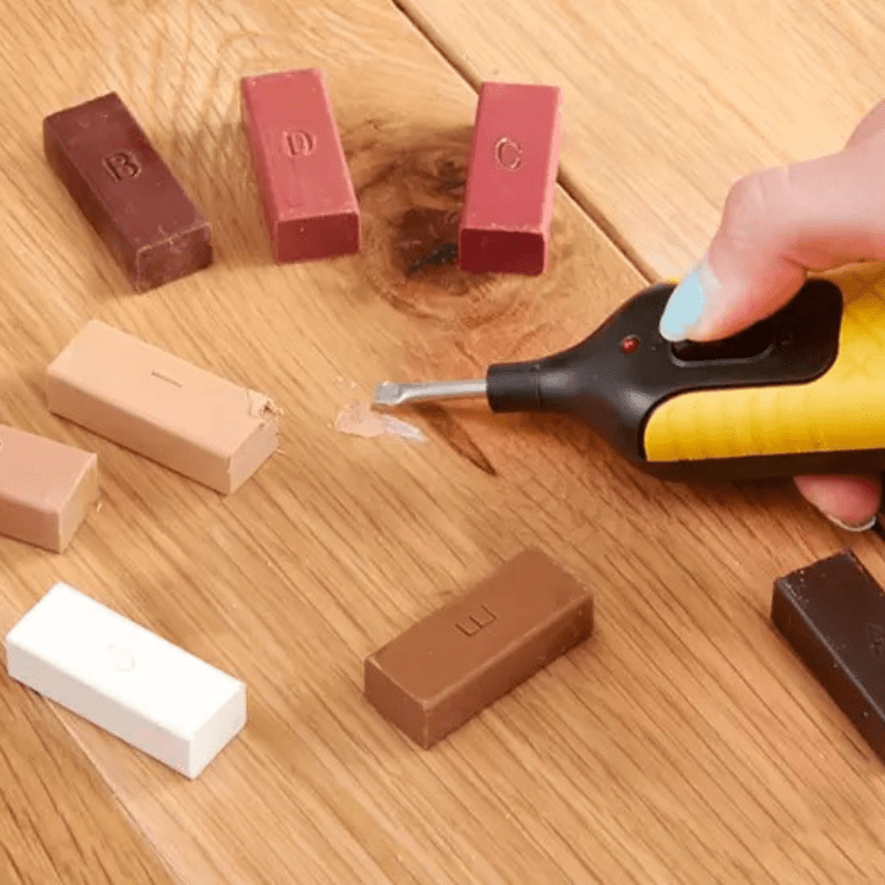 Houtreparatieset – Complete set voor houten vloeren met bijpassende wasblokken 3