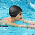HydroFit Silicone Swim Cap with Ear Protection and Stretch Fit for Long Hair 0