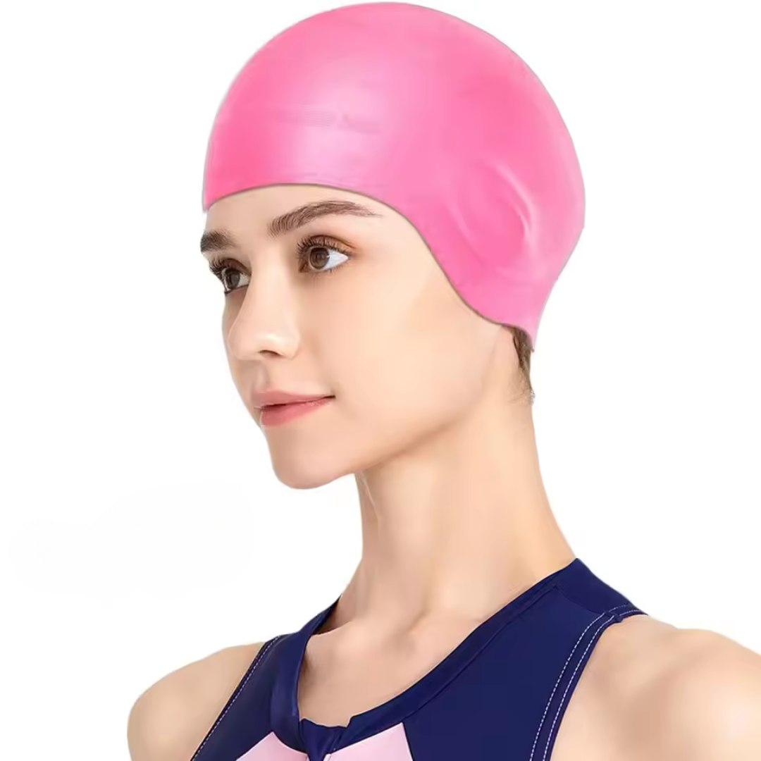 HydroFit Silicone Swim Cap with Ear Protection and Stretch Fit for Long Hair 4