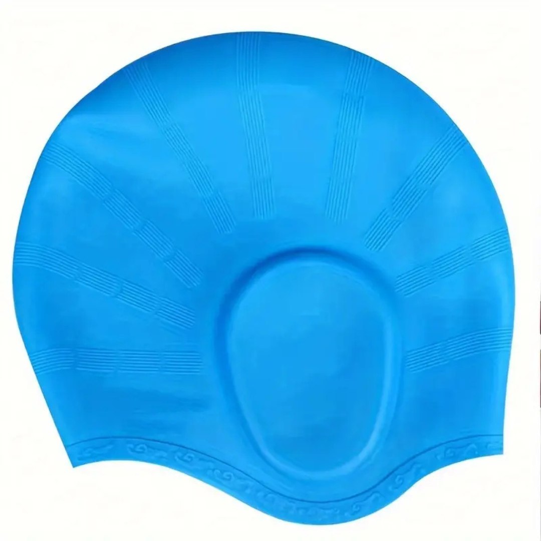 HydroFit Silicone Swim Cap with Ear Protection and Stretch Fit for Long Hair 5