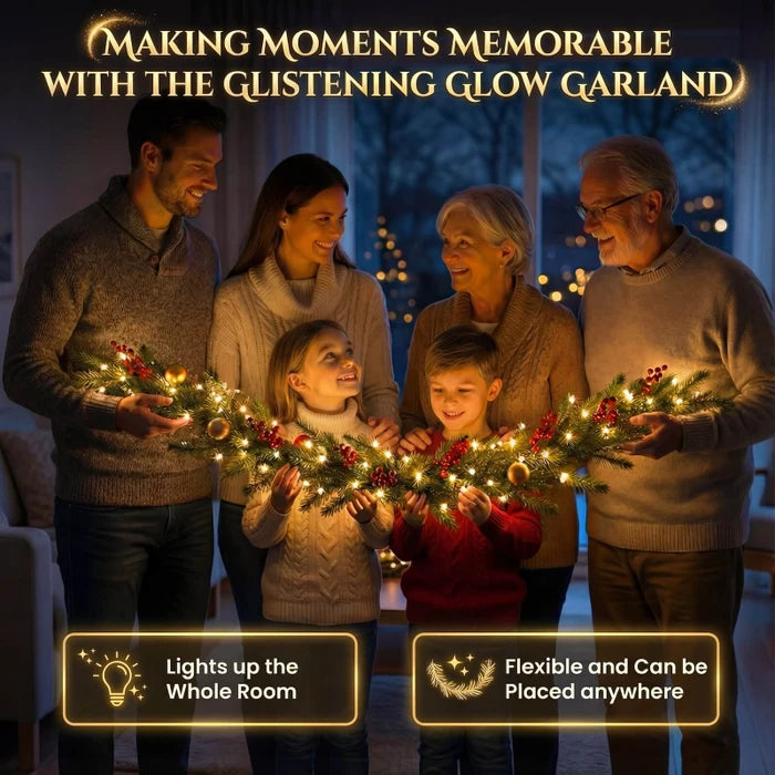 Lighted Garland With Berries and Leaves – Fairy Light Strand in Five Styles