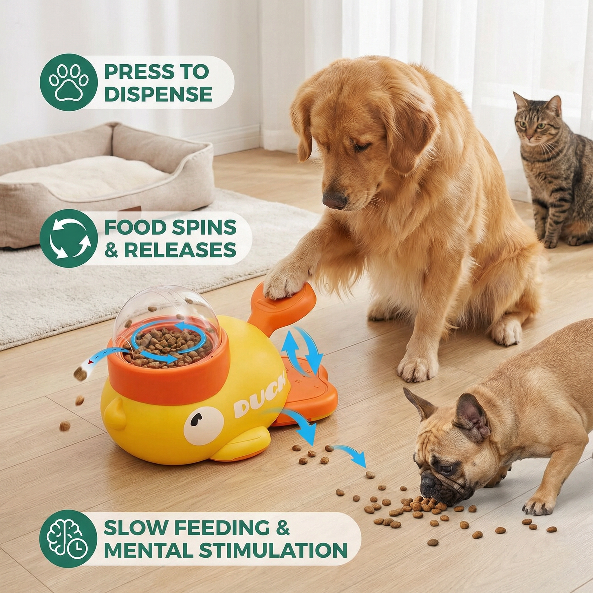 Interactive Pet Puzzle Feeder – Slow Feeding Duck Toy for Dogs & Cats 1