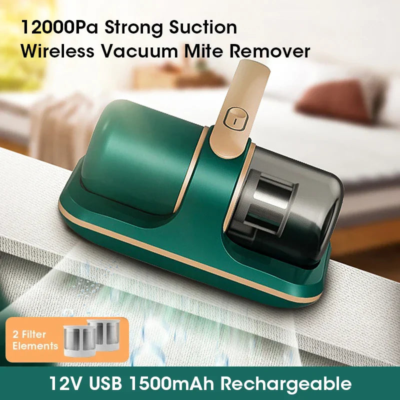 Aspirateur à main sans fil – Puissance d'aspiration de 12 kPa, fonction lumière UV et fonctionnement silencieux pour le nettoyage des tissus
