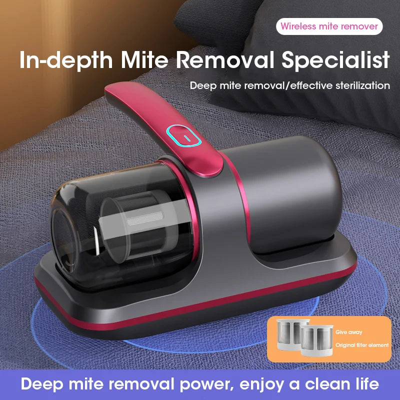 Aspirateur à main sans fil – Puissance d'aspiration de 12 kPa, fonction lumière UV et fonctionnement silencieux pour le nettoyage des tissus