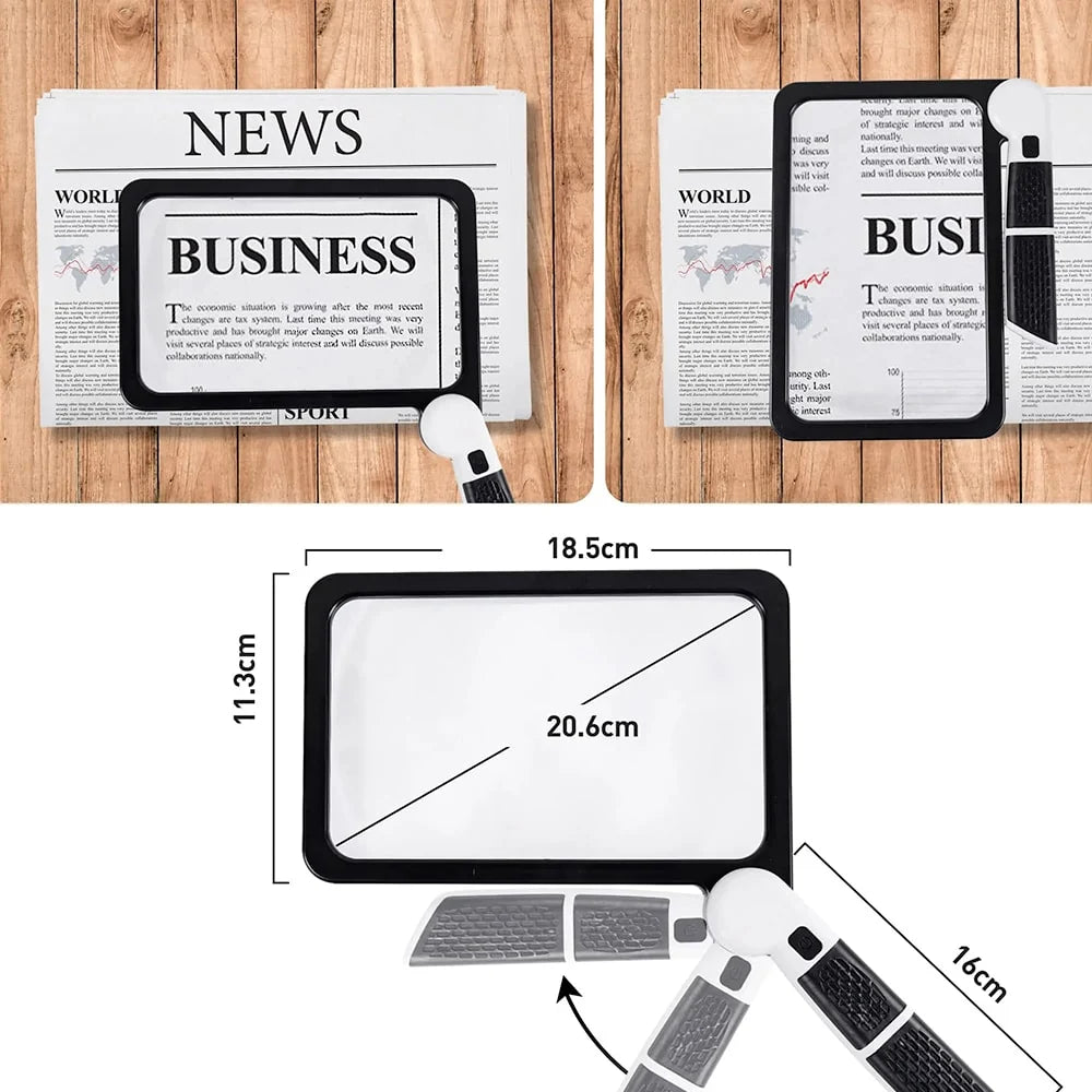 Kalsten | Full-Sided Handheld Magnifying Glass – 5X Magnification, LED Illuminated Magnifier with 3 Modes, Ideal for Reading Books and for Seniors 3