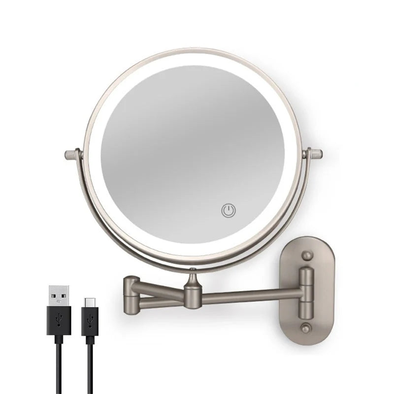 Kalsten | Rechargeable wall-mounted shaving mirror | 360° rotation. 1X/10X magnification and adjustable LED lighting for use in the bathroom 10